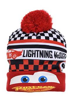 Sun City Cars Kinder Jungen Winter-Mütze Bommelmütze Beanie (Rot, 52) von Sun City