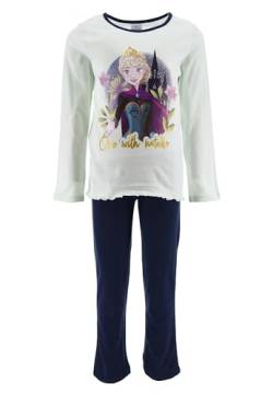 Sun City Frozen - Die Eiskönigin Anna und ELSA Mädchen Pyjama Kinder Schlafanzug Langarm-Shirt + Schlaf-Hose, Farbe:Türkis, Größe Kids:104 von Sun City