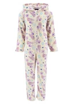 Sun City Frozen - Die Eiskönigin Mädchen Schlafanzug Kinder Pyjama Overall Jumpsuit ELSA, Farbe:Beige, Größe Kids:104 von Sun City
