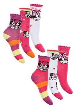 Sun City Minnie Mouse 6 Paar Kinder Socken Strümpfe Set für Mädchen (31-34) von Sun City