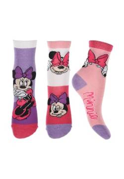 Sun City Minnie Mouse Kinder Mädchen Socken 3 Paar Strümpfe Paket, Größe:31/34 von Sun City