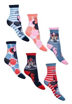 Sun City Minnie Mouse Kinder Mädchen Socken 6 Paar Strümpfe Paket, Größe:23/26 von Sun City