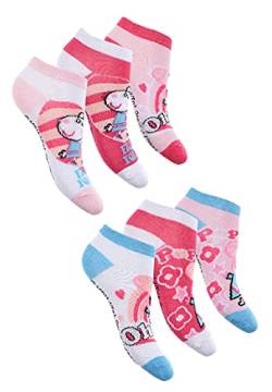 Sun City Peppa Pig Mädchen Sneaker Socken Strümpfe 6 Paar Set für Kinder (23-26) von Sun City