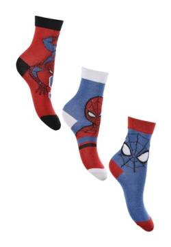 Sun City Spider-Man Kinder Jungen Socken 3 Paar Strümpfe Paket, Größe:23/26 von Sun City