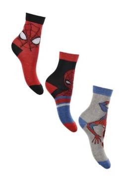 Sun City Spider-Man Kinder Jungen Socken 3 Paar Strümpfe Paket, Größe:31/34 von Sun City