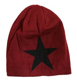 Sun Fashion Winter Sterne Strickmütze Feinstrick Mütze gefüttert (rot) von Sun Fashion