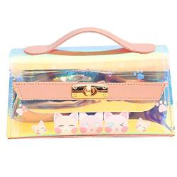 Sun Kea Holographische Laser Bleistift Fall Große Kapazität Transparent Kosmetik Organizer Tasche Cartoon Stift Tasche Make-up Lagerung Fall von Sun Kea