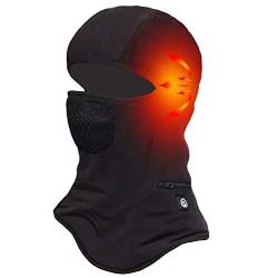 Sun Will Batterie Sturmhaube Gesichtsmaske Frauen Männer Winddicht beheizter Hut für Outdoor Ski Radfahren Motorrad Thermohaube Winter Warm Cover von Sun Will