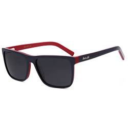 Herren Eckig Große Sonnenbrille Polarisiert UV Schutz Markenbrille Mode Sonnenbrillen Autofahren Dunkel Blau Rot Sonnenbrillen Effekt von SunCristal