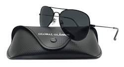 Retro Klein Sonnenbrille Teenager Junge Mädchen UV400 Schutz Polarisiert Sonnenbrille Für Kleines Gesicht Herren Damen Schwarzer Metallrahmen von SunCristal
