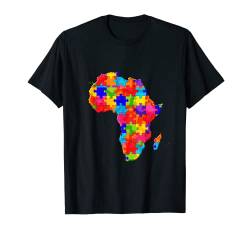 Afrika-Karte African Jigsaw Puzzle Autismus T-Shirt von SunFrot
