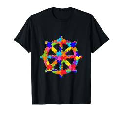 Dharmachakra, Dharmarad Puzzle Autism Puzzle T-Shirt von SunFrot