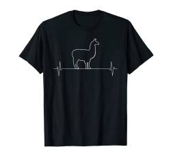 Lama Alpaka Lama Tier Vintage Herzschlag T-Shirt von SunFrot