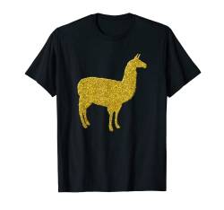 Lama-Alpaka Vintage, Goldene Retro-Tier-Symbol T-Shirt von SunFrot