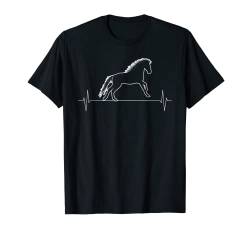 Pferd Tier Vintage Herzschlag schlichtes Design T-Shirt von SunFrot