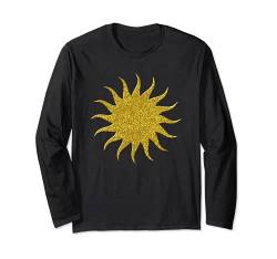 Sonne, Sonnensystem Goldene Retro-Symbol Langarmshirt von SunFrot