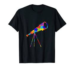 Teleskop Astronom Puzzle Autism Puzzle T-Shirt von SunFrot
