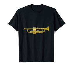 Trompete-Musik-Trompeter, goldenes Weinlese-Symbol T-Shirt von SunFrot