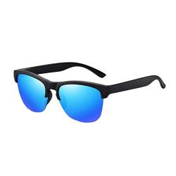SunaOmni Fahrradbrille, Polarisierte Sonnenbrille, Rundum-Sonnenbrille, Autofahren, Polarisierte Sonnenbrille, Retro-Sonnenbrille, Fahren, Angeln, Uv-Schutz, Sonnenbrille Für Männer Und Frauen, Blau von SunaOmni