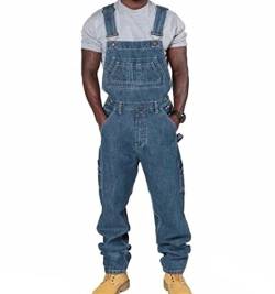 Herren Denim Latzhose Overalls Herren Jeans Latzanzug Loose Fit Cargo Workwear Strampler Overalls von Suncolour