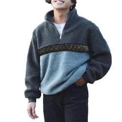Suncolour Aztekischer Sherpa-Pullover für Herren. Leichter Western-Azteken-Sherpa-Sweatshirt für Herren, Sherpa-Fleecepullover von Suncolour