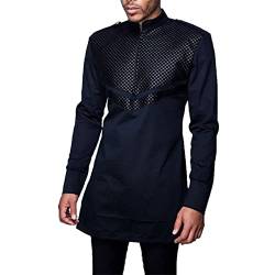 Suncolour Herren Dashiki Print Hemd Herren Afrikaner Kleidung Kaftan Plus Size Crew Kragen Hemden schlanke Fit Tops von Suncolour
