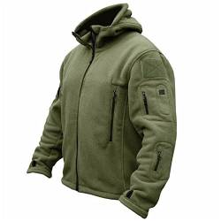 Suncolour Herren Military Fleecejacke, Herren -Taktik -Hoodies -Kampfjacke, vollständige Taktikjacken mit Reißverschluss Kapuze von Suncolour