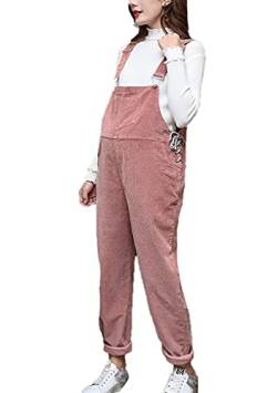 Suncolour Umstandsbaggy Latzhose Damen Herbst Winter Vintage Cord Overall Overall von Suncolour