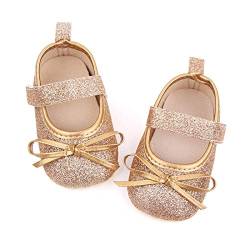 Unisex Neugeborenen Baby Schuhe, Sunday Säugling Mädchen Jungen Krabbelschuhe Herbst Krippeschuhe Turnschuhe Rutschfest Ballerinas Taufschuhe Baby Geschenk 0-18 Monate (Gold -3, 0-6 Monate) von Sunday_Babykleidung