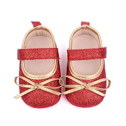 Unisex Neugeborenen Baby Schuhe, Sunday Säugling Mädchen Jungen Krabbelschuhe Herbst Krippeschuhe Turnschuhe Rutschfest Ballerinas Taufschuhe Baby Geschenk 0-18 Monate (Rot-3, 12-18 Monate) von Sunday_Babykleidung