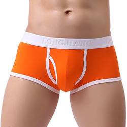 Männer Baumwolle Unterhose, Sunday Reizvoll Mens Solid Breat Unterwäsche Slips Ausbuchtung Pouch Shorts Retroshorts Herren Pure Farbe Boxershorts (Orange, L) von Sunday_Unterhose Herren