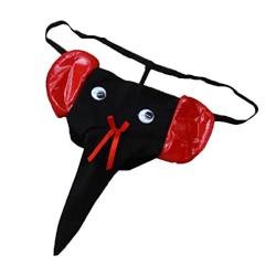 Unterhose Herren, Reizvoll Männer Elephant Bulge Pouch Mens Elastische T zurück Dessous Tanga Erotische Unterwäsche G-stringtanga Unterwäsche Retroshorts (Schwarz+Rot, Freie Größe) von Sunday_Unterhose Herren