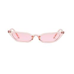 Sundaylikelife Sonnenbrille Retro Vintage Schmale Cateye Sonnenbrille für Frauen Brille Kunststoffrahmen Gläser Sonnenbrille Damen Shades Dreieck Brillen (Rosa) von Sundaylikelife