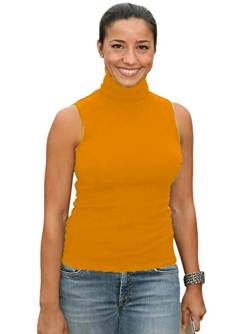 Sunfaynis Damen Soft Cotton Mock Rollkragenshirt Baselayer Tops Unterwäsche Shirt - Gelb - 3X-Groß von Sunfaynis