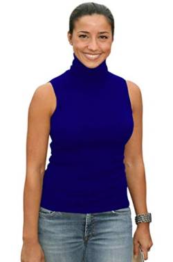Sunfaynis Damen Weiche Baumwolle Mock Rollkragen Shirt Baselayer Tops Unterwäsche Shirt, B- Blau, 3X-Groß von Sunfaynis