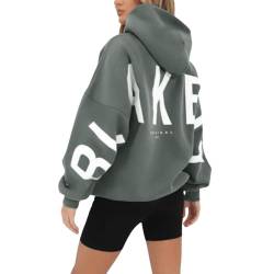 Sunggoko Backprint Hoodie for Damen Oversize Pullover Mit Kapuze College Hoody Athletic Sweatshirt Bequem Kapuzenpullover Outerwear Sweatjacken von Sunggoko