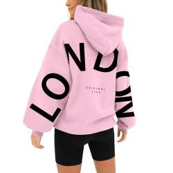 Sunggoko Backprint Hoodie for Damen Oversize Pullover Mit Kapuze College Hoody Athletic Sweatshirt Bequem Kapuzenpullover Outerwear Sweatjacken von Sunggoko