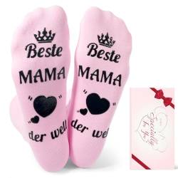 Sunia Lustige Socken Geschenke für Frauen,Anti-Rutsch Socken Damen,Muttertagsgeschenke für Mama,Geschene für Mama Oma, Geburtstagsgeschenk für Mama,Muttertag Geschenk,Baumwolle Socken Geschenke 37-45 von Sunia