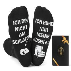 Sunia Lustige Socken Geschenke für Männer, Anti-Rutsch Socken Herren,Geschenkideen für Papa Opa, Ich Liebe Dich Geschenke für Ehemann,Geschenk 40/50/60 Geburtstag Mann,Baumwolle Socken Geschenke 38-46 von Sunia