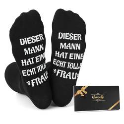 Sunia Lustige Socken Geschenke für Männer, Anti-Rutsch Socken Herren,Geschenkideen für Papa Opa, Ich Liebe Dich Geschenke für Ehemann,Geschenk 40/50/60 Geburtstag Mann,Baumwolle Socken Geschenke 38-46 von Sunia