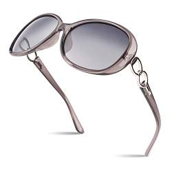 Sunier Sonnenbrille Damen Polarisiert Groß Übergroße Elegant Klassische Vintage Oversize Sonnenbrille Frauen mit 100% UV400 Schutz von Sunier