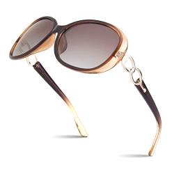 Sunier Sonnenbrille Damen Polarisiert Groß Übergroße Elegant Klassische Vintage Oversize Sonnenbrille Frauen mit 100% UV400 Schutz von Sunier