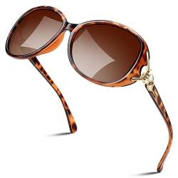 Sunier Sonnenbrille Damen Polarisiert Trendy Groß Übergroße Klassische Vintage Oversize Sonnenbrille Frauen mit 100% UV400 Schutz von Sunier
