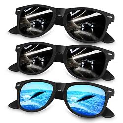 Sunier Sonnenbrille Herren Polarisiert Retro Vintage 100% UV-Schutz Klassisch Golf Fahren Fahrende Angeln Reisen Sonnenbrille Damen Cat 3 CE von Sunier