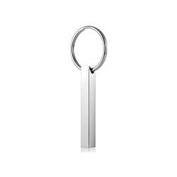 Sunligoo Quader Schlüsselanhänger mit Personalized Gravur Edelstahl Partner Paare Freundschaft Schlüsselbund Schlüsselring 45 * 6mm von Sunligoo