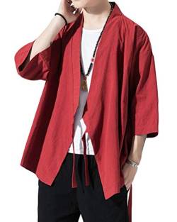 Herren Japan Happi Kimono Shirts Tops Haori Cardigan Sommer Jacke Yukata Open Front Mäntel von Sunma