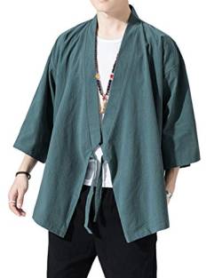 Herren Japan Happi Kimono Shirts Tops Haori Cardigan Sommer Jacke Yukata Open Front Mäntel von Sunma