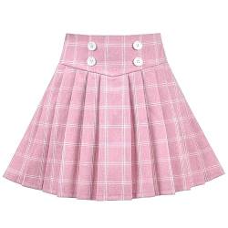 Mädchen Rock Rosa Netz Überprüfen Plaid Gefaltet Schule Tennis Mini Beiläufig Gr. 152-158,Rosa Plaid,Size 13-14 von Sunny Fashion