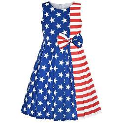 Sunny Fashion Mädchen Kleid Amerikanische Flagge Nationalfeiertag Party Kleid Gr. 116 von Sunny Fashion