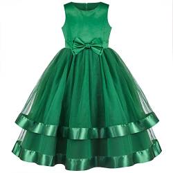 Sunny Fashion Mädchen Kleid Blume Grün Formal Party Prinzessin Festzug Ballkleid Gr. 110 von Sunny Fashion